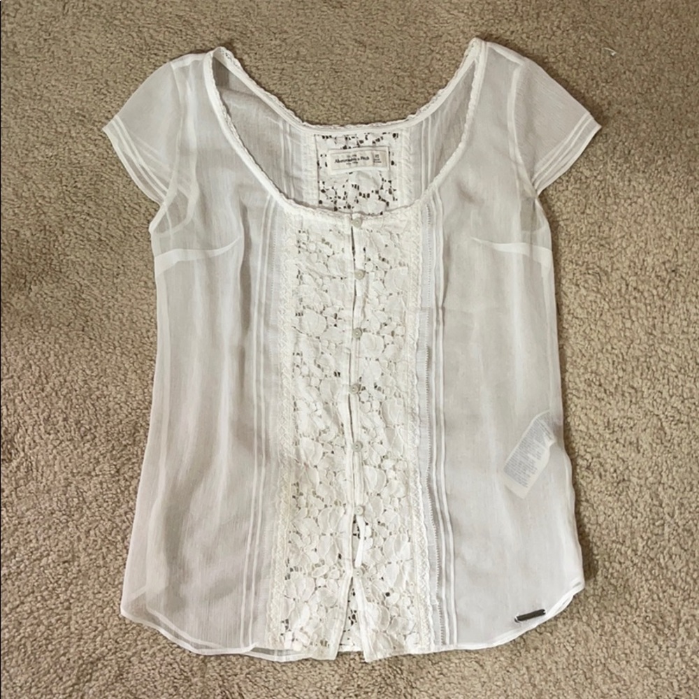 Sheer cap sleeved blouse